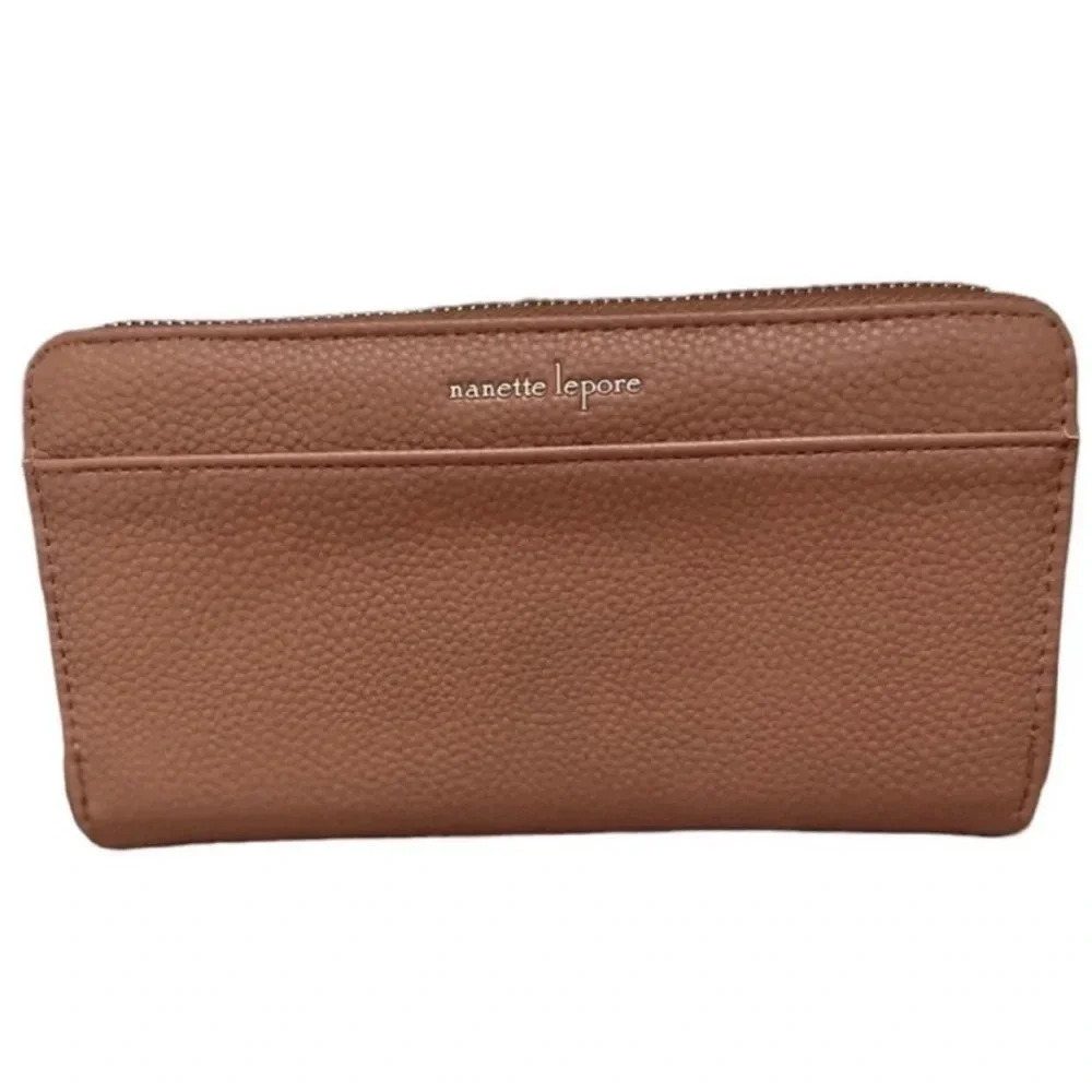 Nanette Lepore Callie Solid Zip Wallet Organizer Tan NWT - Picture 4 of 8